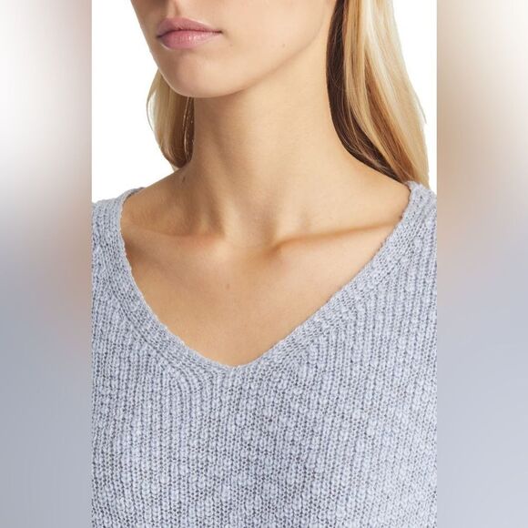 Eileen Fisher NWT V-Neck Organic Cotton Sweater in Delphine Size XL - Picture 4 of 9